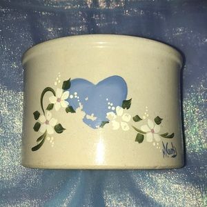 Vintage Robinson Ransbottom Hand-Painted Stoneware Pottery - Low Jar 1 Quart